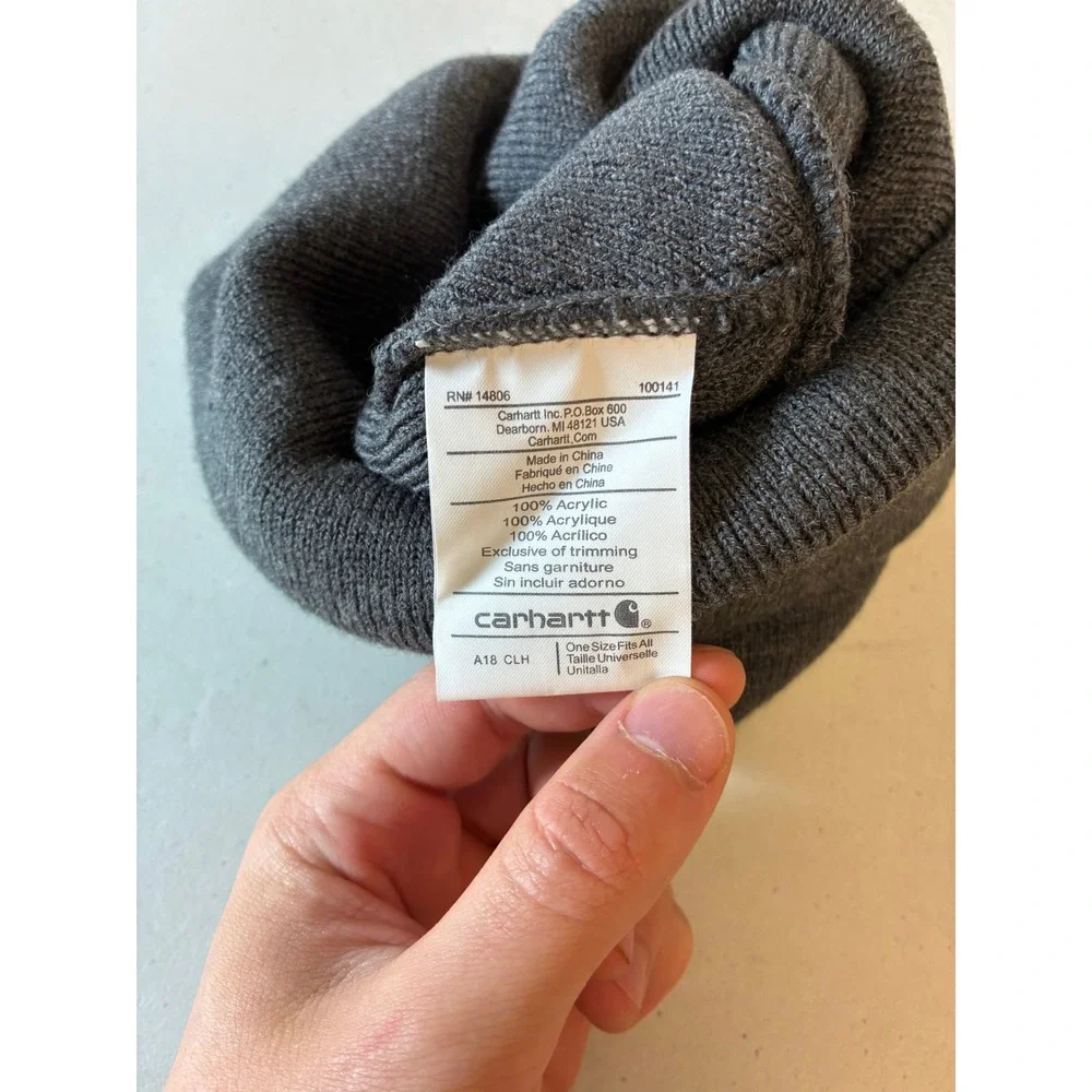 Carhartt Mens Acrylic Watch Hat Beanie Charcoal Gray Heather A18 CLH OSFM